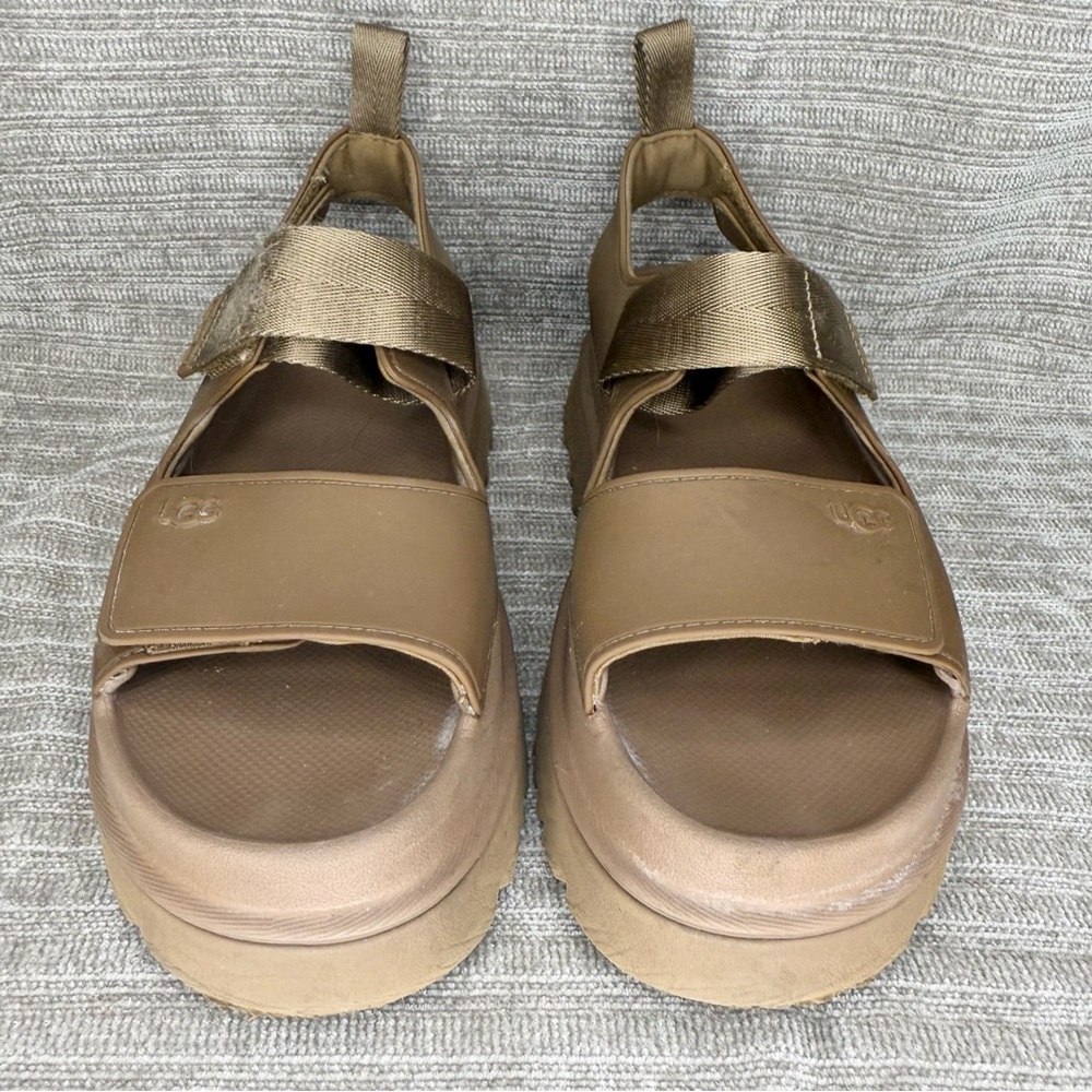 UGG Platform Strappy Sandals Bison Brown Goldenglow Womens Size 9